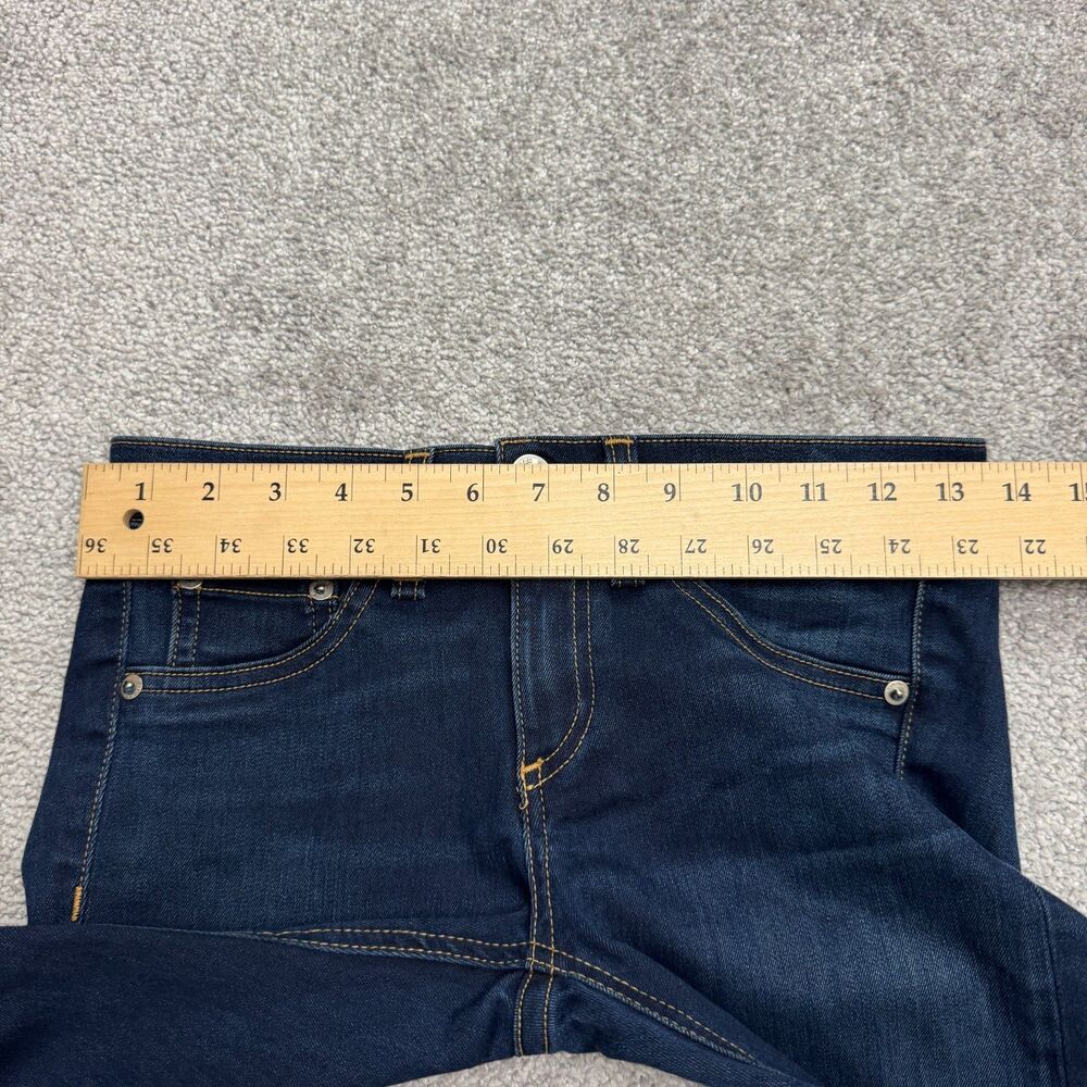 Rag & Bone Skinny Denim Jeans Womens  26 Bedford Blue Dark Wash Raw Hem 27x26 - Picture 7 of 16